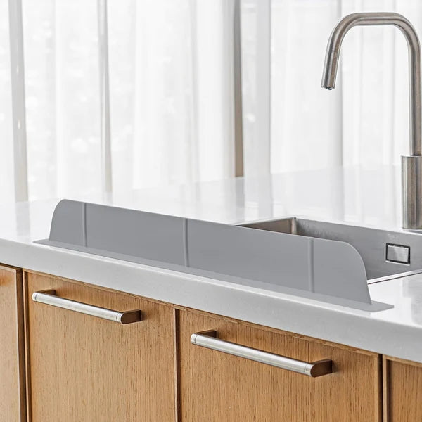 Silicone Sink Splash Guard with Suction Cups | Flexible Water Stopper
