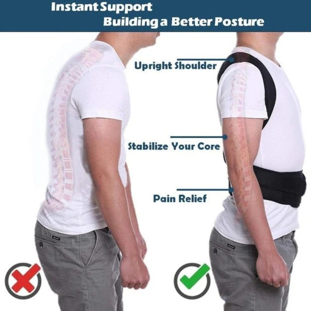Back Pain Relief Posture Corrector Belt | Adjustable Back Support Brace for Men & Women