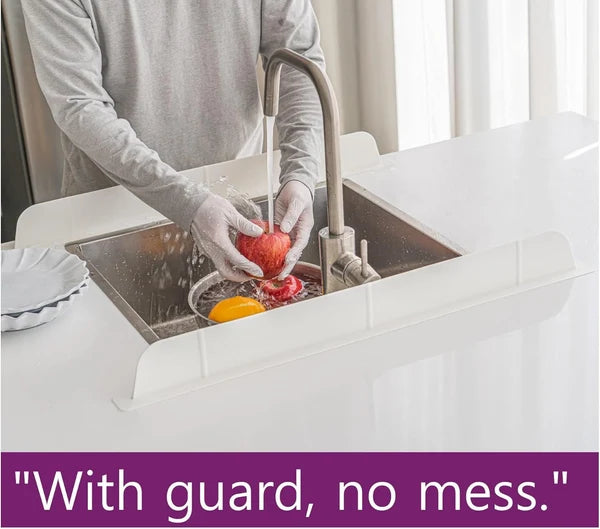 Silicone Sink Splash Guard with Suction Cups | Flexible Water Stopper