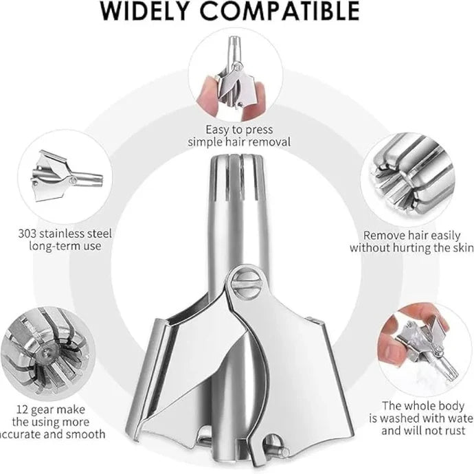 Manual Stainless Steel Nose & Ear Hair Trimmer