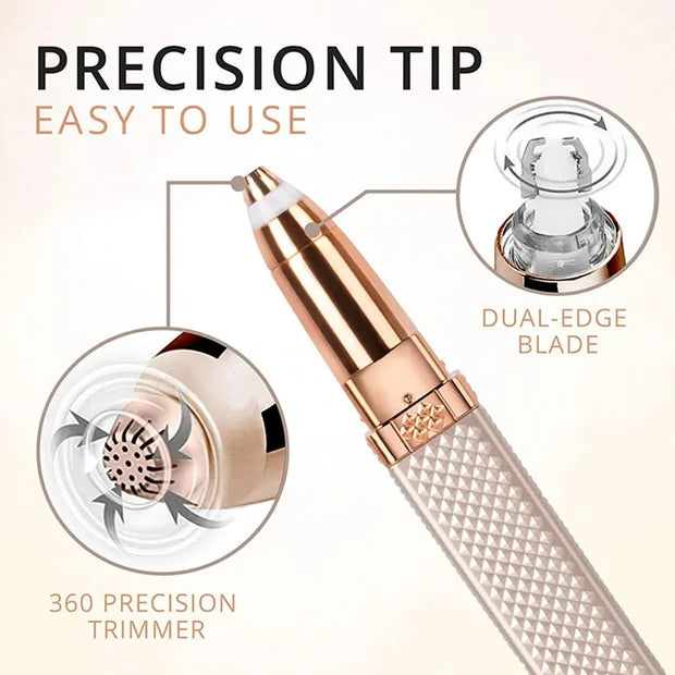 2-in-1 Flawless Facial Hair Remover & Eyebrow Trimmer for Women | Portable Electric Face Shaver